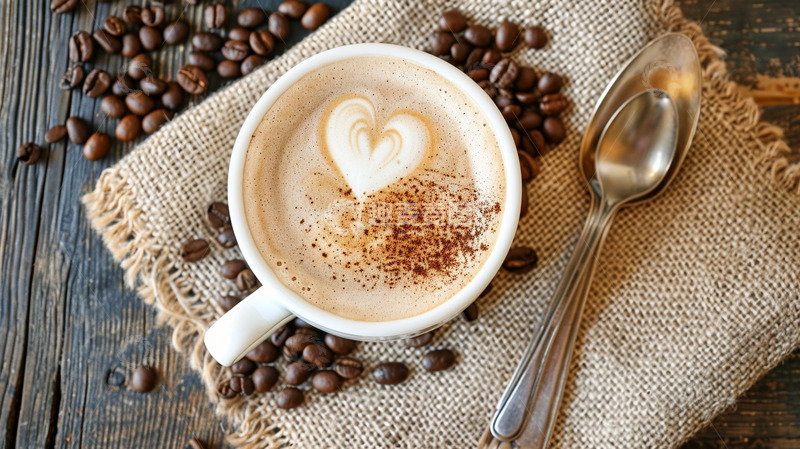 高清大图下载【趣麦麦图】俯拍咖啡下午茶