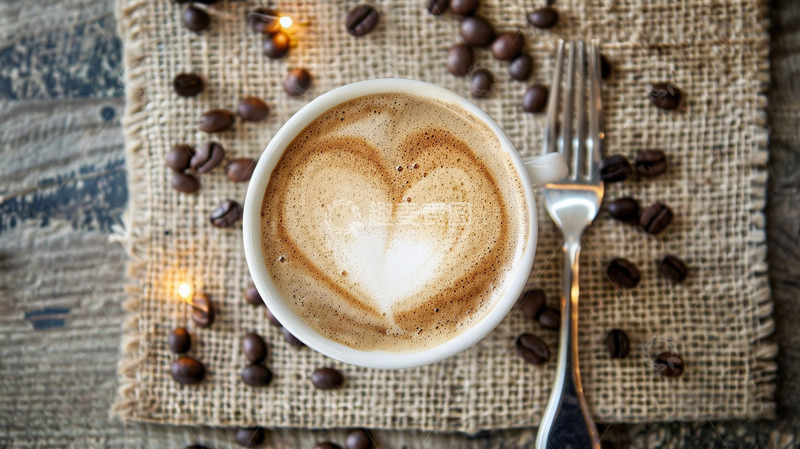 高清大图下载【趣麦麦图】一杯拉花咖啡