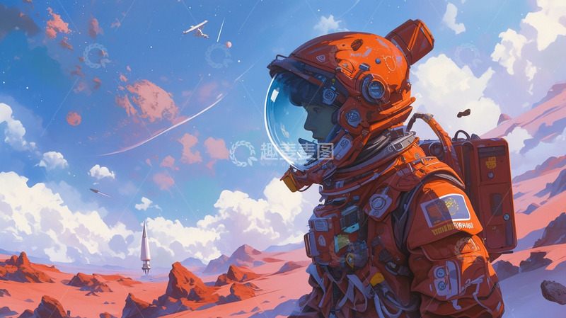 高清大图下载【趣麦麦图】穿着航天服的宇航员