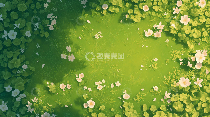 高清大图下载【趣麦麦图】春天航拍草地