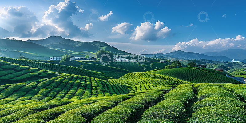 高清大图下载【趣麦麦图】航拍茶园基地