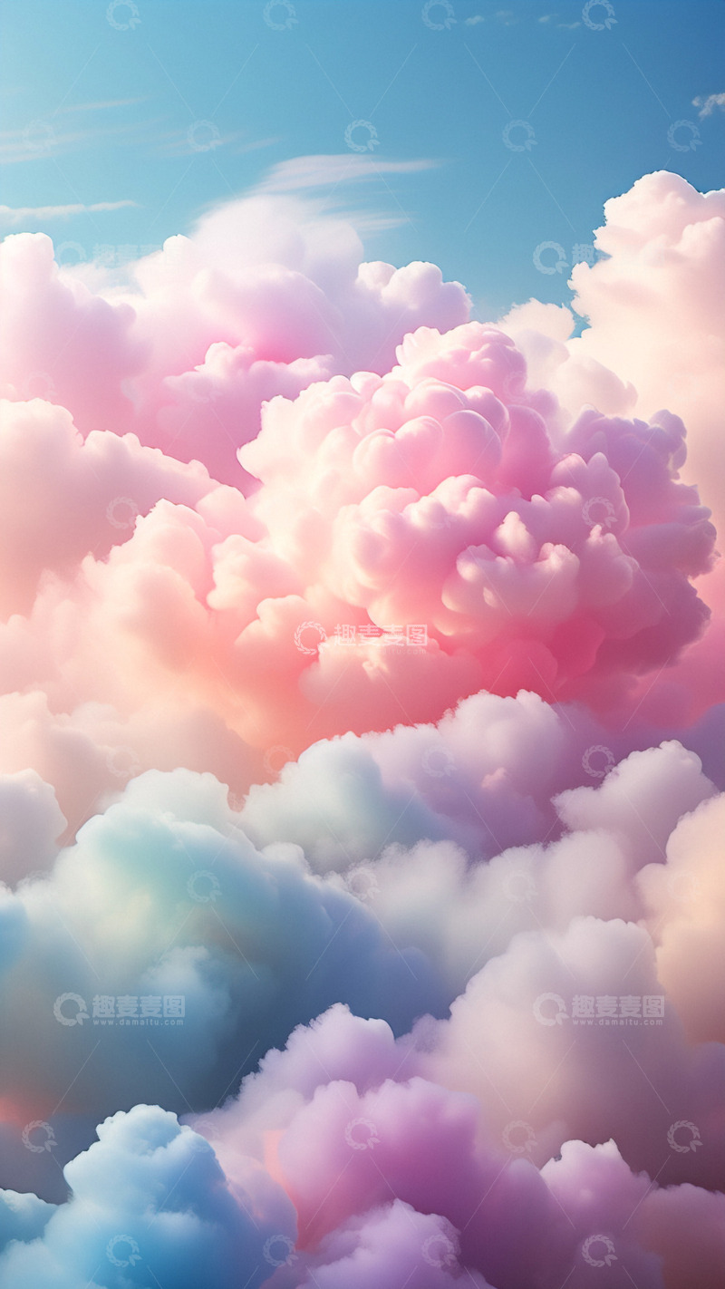 高清大图下载【趣麦麦图】化妆品梦幻云朵背景