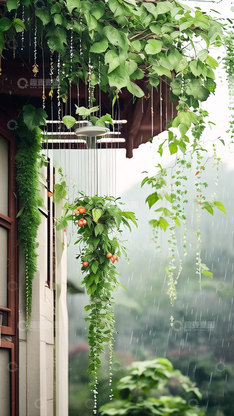 高清大图下载【趣麦麦图】24节气谷雨海报背景