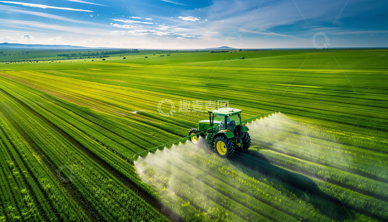 高清大图下载【趣麦麦图】拖拉机农田耕作场景AI摄影