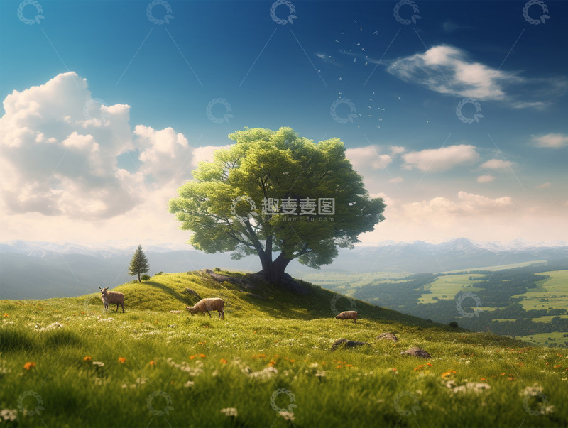 高清大图下载【趣麦麦图】自然草坪美景