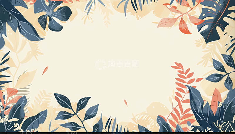 高清大图下载【趣麦麦图】做旧复古植物边框