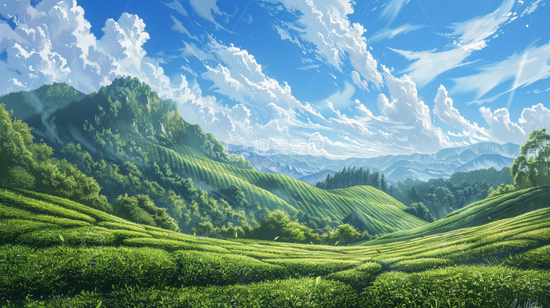 高清大图下载【趣麦麦图】茶园实拍风景