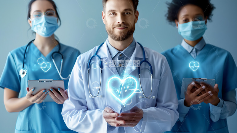 高清大图下载【趣麦麦图】医疗医生科技背景