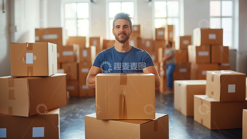 高清大图下载【趣麦麦图】运输货物的工人