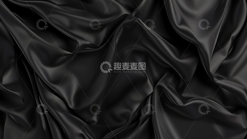 高清大图下载【趣麦麦图】黑色丝绸面料背景