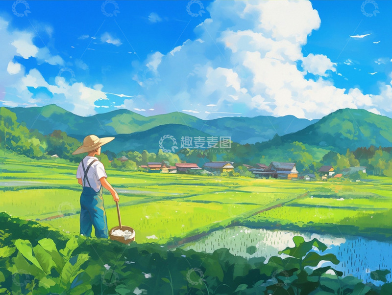 高清大图下载【趣麦麦图】春日农耕场景
