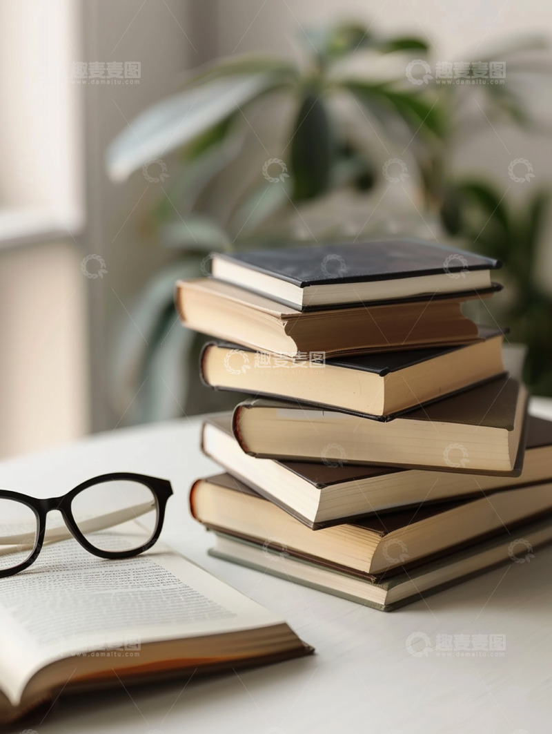 高清大图下载【趣麦麦图】桌子上的书本