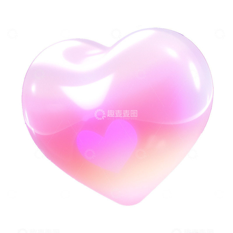 高清大图下载【趣麦麦图】立体炫彩爱心