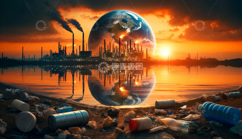 高清大图下载【趣麦麦图】-被环境污染的地球