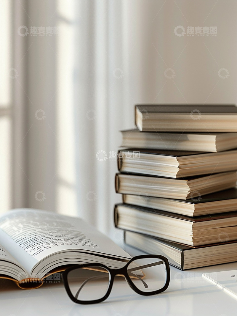 高清大图下载【趣麦麦图】实拍桌子上的书籍