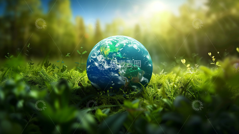 高清大图下载【趣麦麦图】蓝色地球环保创意素材
