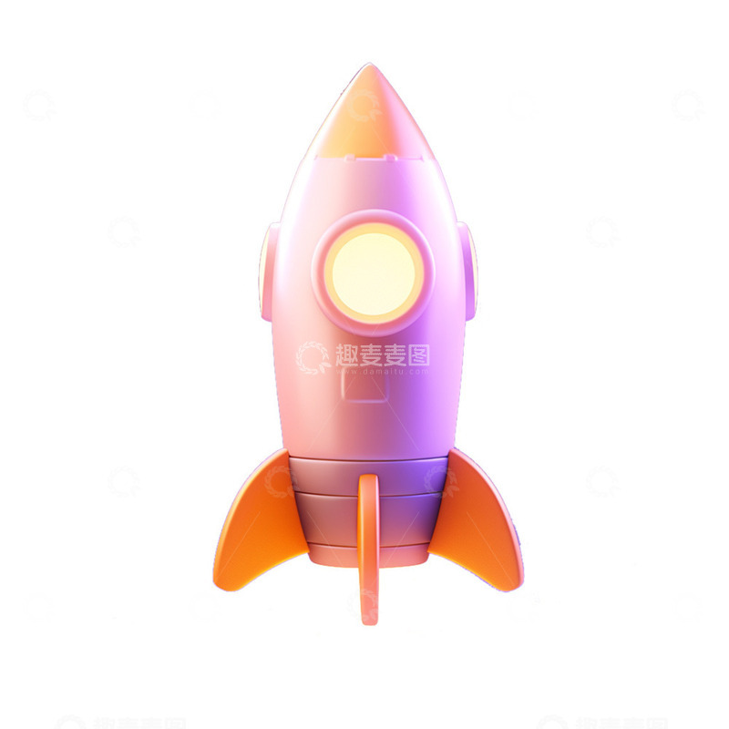 高清大图下载【趣麦麦图】立体彩色飞船素材