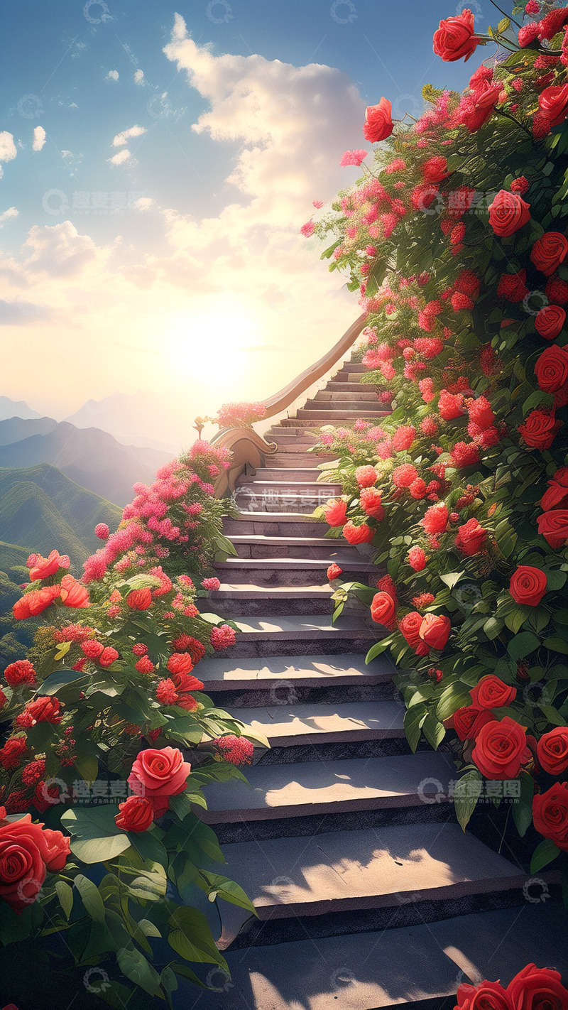 高清大图下载【趣麦麦图】浪漫玫瑰花背景1