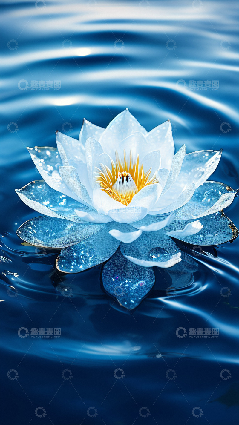 高清大图下载【趣麦麦图】蓝莲花艺术荷花背景