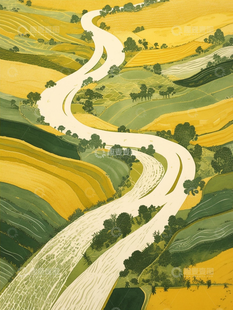 高清大图下载【趣麦麦图】金黄麦田俯视图