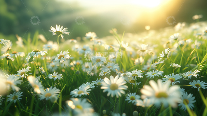 高清大图下载【趣麦麦图】小雏菊盛开摄影背景
