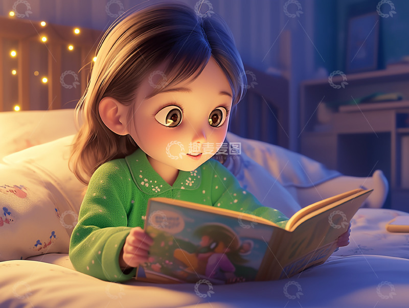 高清大图下载【趣麦麦图】可爱女孩看书