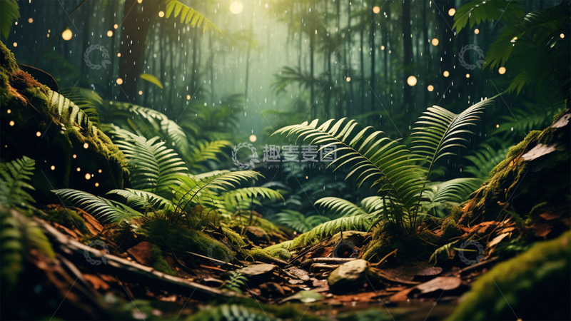高清大图下载【趣麦麦图】春天生机下雨绿色唯美自然场景