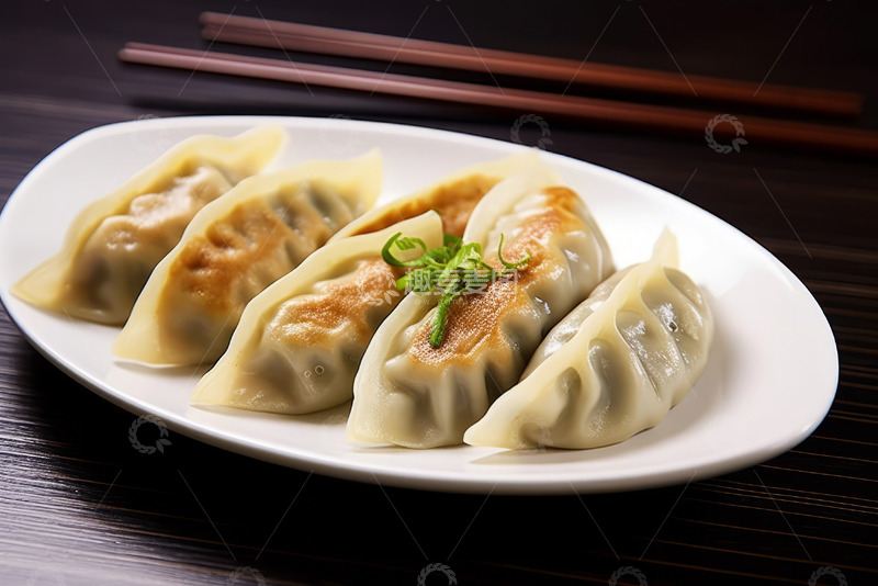 高清大图下载【趣麦麦图】手工煎饺食物