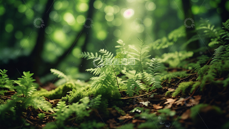 高清大图下载【趣麦麦图】春天绿色植物森林唯美微距场景