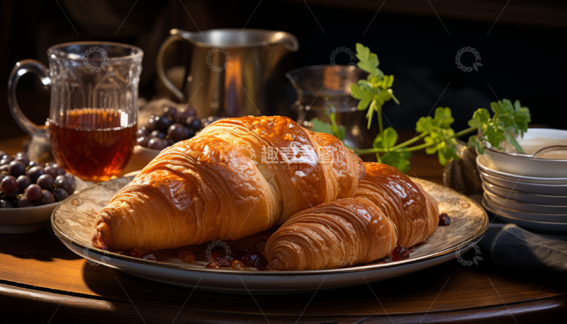 高清大图下载【趣麦麦图】美味的牛角包