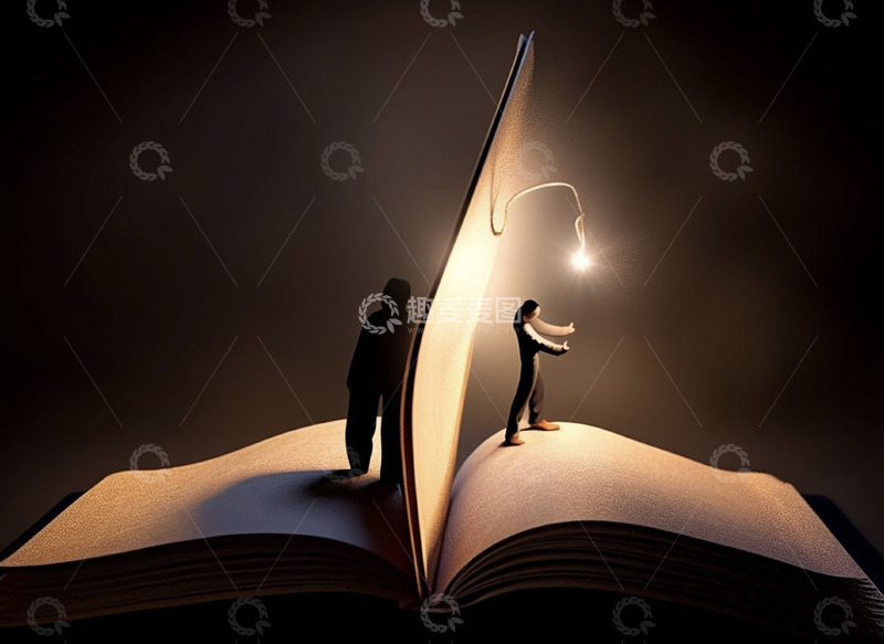 高清大图下载【趣麦麦图】读书日创意书本