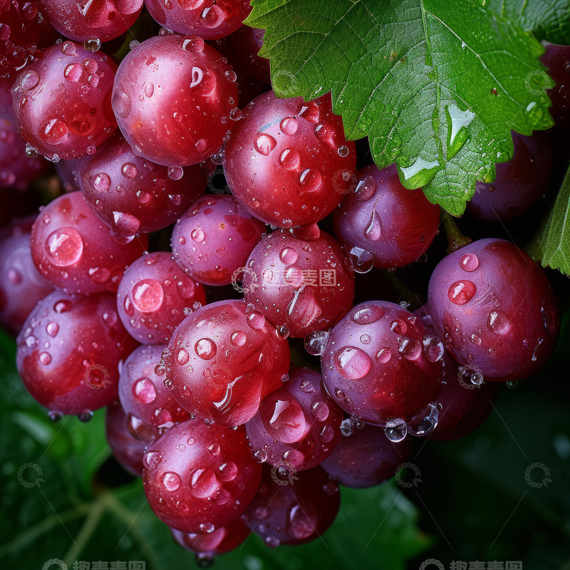 高清大图下载【趣麦麦图】带水珠的新鲜葡萄