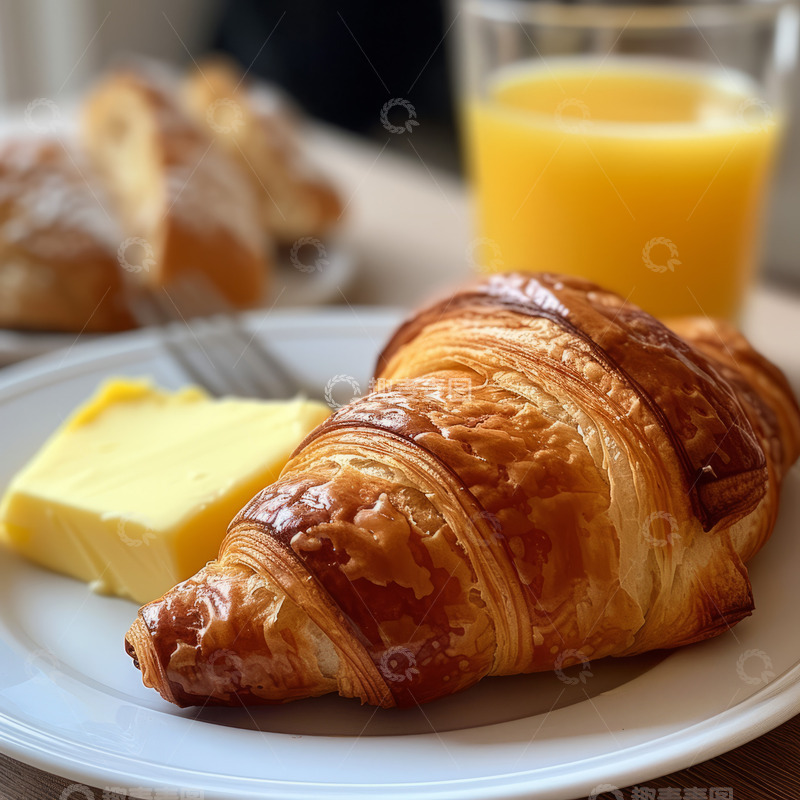 高清大图下载【趣麦麦图】高清牛角面包