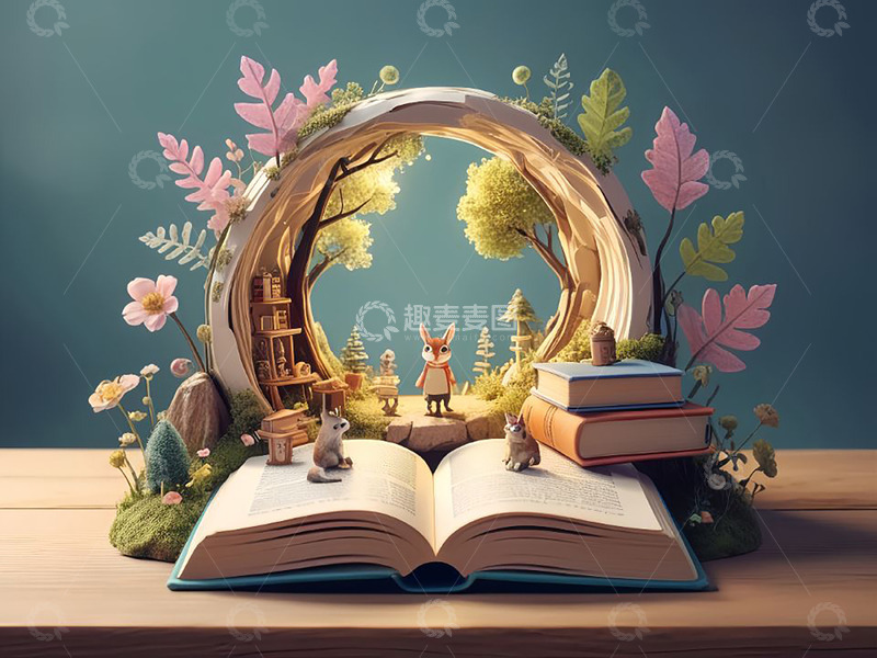 高清大图下载【趣麦麦图】读书日动物书籍