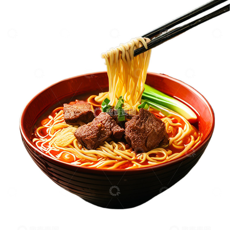 高清大图下载【趣麦麦图】一碗牛肉面条