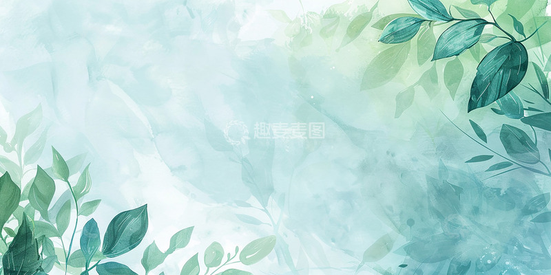 高清大图下载【趣麦麦图】蓝绿色背景边框