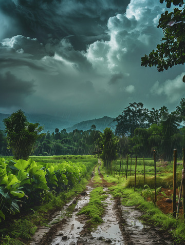 春季谷雨农田背景