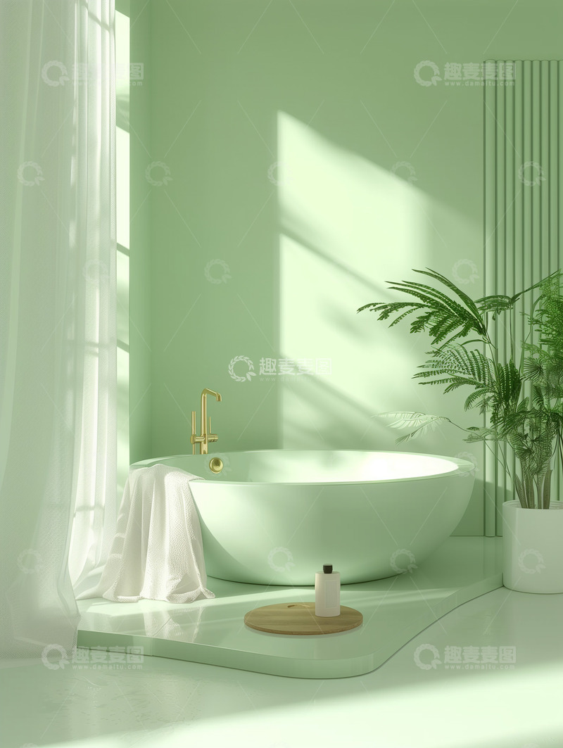 高清大图下载【趣麦麦图】浴室浴缸电商背景