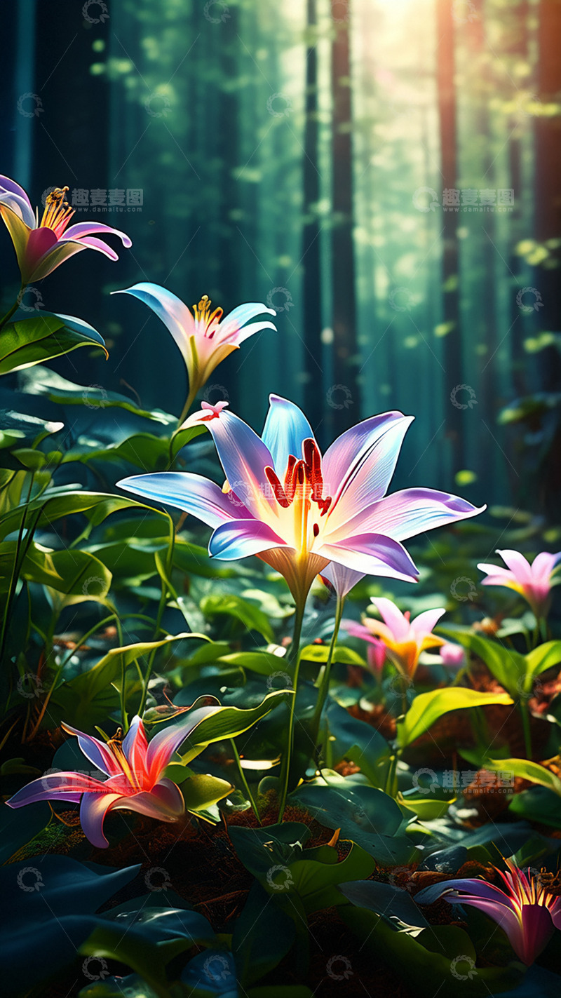 高清大图下载【趣麦麦图】花朵百合花光影花卉