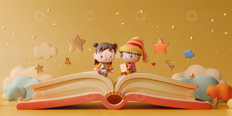 玩偶小人夜晚书本