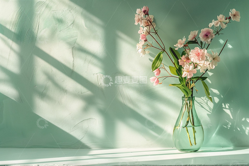 高清大图下载【趣麦麦图】花瓶光影电商背景