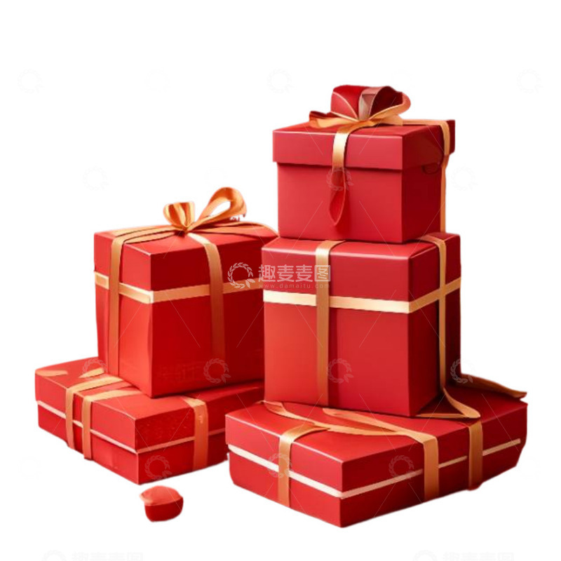 高清大图下载【趣麦麦图】红色礼盒包装图片