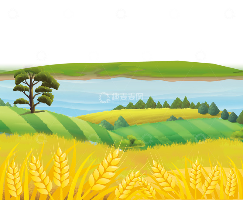 高清大图下载【趣麦麦图】金黄的麦田农田