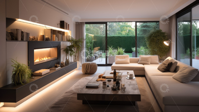 高清大图下载【趣麦麦图】室内客厅海报背景素材