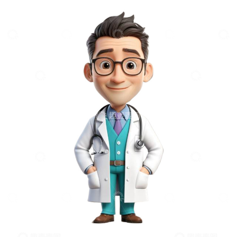 高清大图下载【趣麦麦图】卡通立体男医生