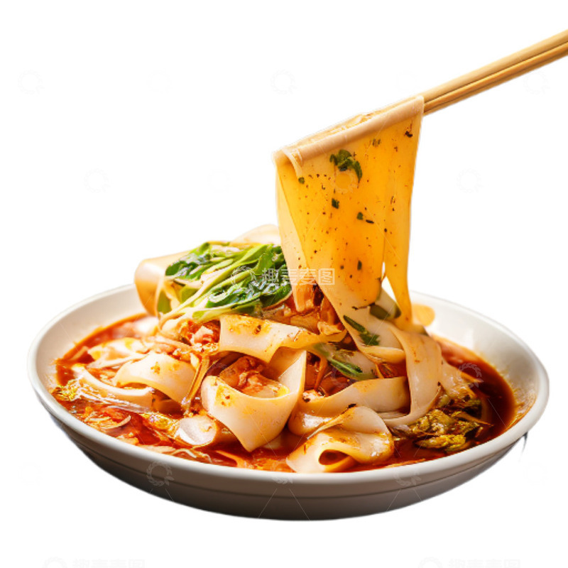 高清大图下载【趣麦麦图】筷子夹起凉皮美食