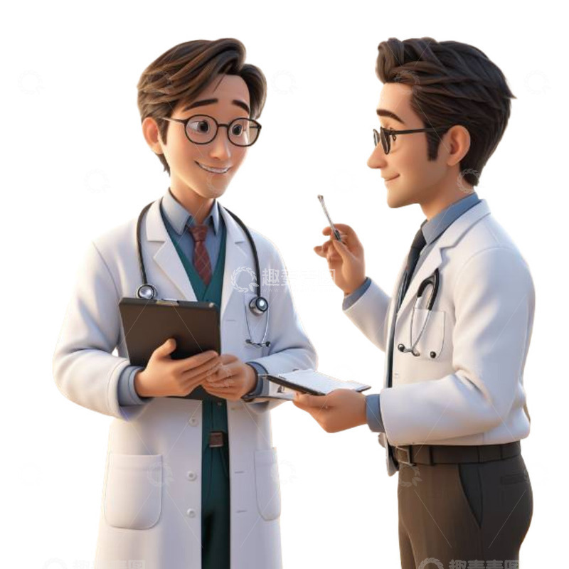 高清大图下载【趣麦麦图】两个商讨事情的男医生