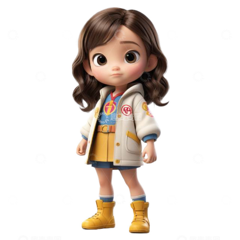 高清大图下载【趣麦麦图】卡通可爱立体小女孩