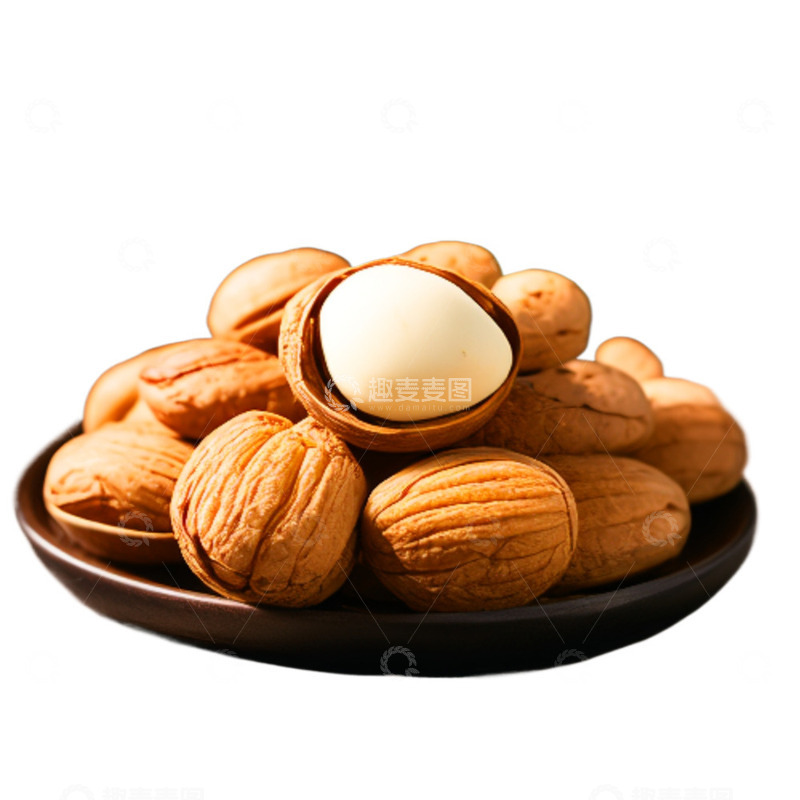 高清大图下载【趣麦麦图】黑色盘子装的坚果