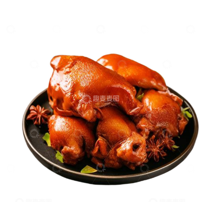 高清大图下载【趣麦麦图】黑色盘子里的食物